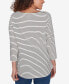 Petite Scoop Neck Happy Harvest Striped Knit Top