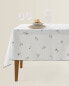 Beach print resin-coated tablecloth