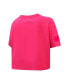 Women's Pink Los Angeles Dodgers Triple Pink Boxy Cropped T-Shirt