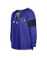 Women's Purple Baltimore Ravens Plus Size Lace-Up Notch Neck Long Sleeve T-shirt