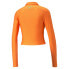 Puma Lipa X Fitted Crew Neck Long Sleeve T-Shirt Womens Orange Casual Tops 53663