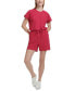 Women's Ripple-Textured Drawstring-Waist Romper