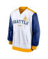 Men's White, Gold Seattle Mariners Rewind Warmup V-Neck Pullover Jacket