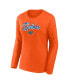 Women's Orange Florida Gators Double Team Script Long Sleeve T-shirt