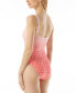 Michael Michael Kors Women's Square-Neck Logo One-Piece Swimsuit Pink sz 4