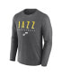 Men's Heather Charcoal Utah Jazz Where Legends Play Iconic Practice Long Sleeve T-shirt