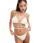 Brave Soul crochet bikini bottoms in cream