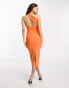 Forever New Petite one shoulder midi dress in tangerine