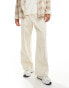 ADPT wide fit pull on cargo trouser in off white