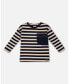 Big Boys Striped Rib T-Shirt Navy