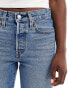 Levi's 501 straight fit crop jeans in mid blue