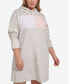 Plus Size Colorblocked Hoodie Dress