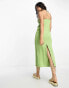 Urban Revivo a-line midi dress in green