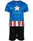 Little Boys Avengers Captain America Iron Man Venom Hulk Cosplay Athletic T-Shirt and Shorts Outfit Set to