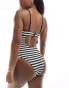 ASOS DESIGN underwired swimsuit in mono stripe