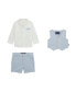 Baby Boys Woven Shorts, Shirt and Vest, 3 Piece Set