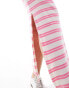 Pieces ribbed cami maxi dress in pink stripe