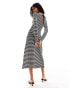 Vero Moda crochet maxi dress in mono stripe