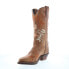 Sage 9072 Womens Brown Leather Slip On Cowboy Western Boots 7