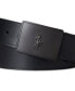 Men's Plaque-Buckle Leather Belt