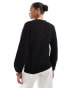 Selected Femme jumper with oversized sleeves in black