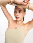 Weekday Ring asymmetric cami vest with ring detail in beige green