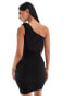 Vesper one shoulder scarf detail bodycon mini dress in black