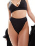 ASOS DESIGN Maya mix and match deep band ultra high leg high waist bikini bottom in black