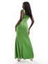 True Violet corset maxi dress with thigh split in green