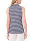 Women's Striped Sleeveless Collared Top