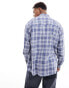 ASOS DESIGN 90s oversized check shirt in blue