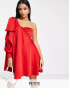 Forever New Petite drape bow shoulder mini dress in red