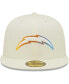 Men's Cream Los Angeles Chargers Chrome Dim 59FIFTY Fitted Hat