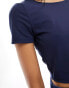 Stradivarius sport baby tee in navy co-ord