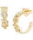 Gold-Tone Love You, Mom Crystal Small Huggie Hoop Earrings, 0.5"