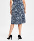 Women's Printed Pull-On Midi Skirt