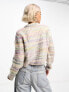 Only balloon sleeve jumper in pastel stripe