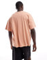 ONLY & SONS oversize t-shirt with crochet pocket in burnt orange