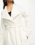 Vila Petite waterfall belted duster coat in cream