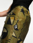 Volcom co-ord shorts with geo print in brown