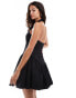 ASOS DESIGN halter drop waist full skirt mini dress in black