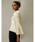 Women's Bell Sleeves Minimalist Silk Top