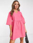 Vero Moda textured smock mini dress in pink