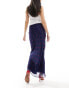 ASOS DESIGN chiffon bias maxi skirt in blue and red spot