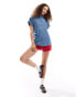 Lee short sleeve loose fit denim shirt in blue