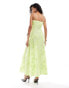 Amy Lynn Sofia sweetheart strappy floral crochet maxi dress in light green