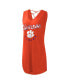 Пляжная одежда для женщин G-III 4Her by Carl Banks Womens Orange Clemson Tigers Game Time Burnout Cover-Up V-Neck Dress