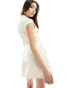 Heiress Beverly Hills exclusive premium structured cap sleeve pocket detail mini dress in cream