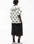 Pull&Bear paris checkered retro sports t-shirt in ecru