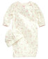 Baby Girls Vintage Rose Print Gown and Beanie, 2 Piece Set